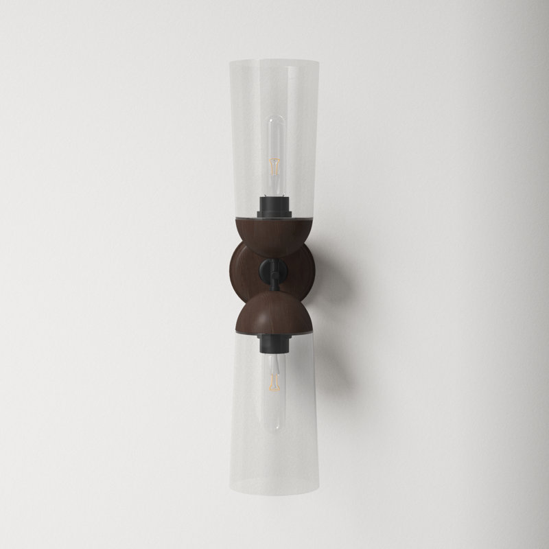 Shiloh Vanity Light, 2, Matte Black/Walnut