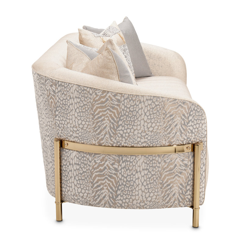 Lisbon 98'' Chenille Round Arm Sofa, Opal Chenille