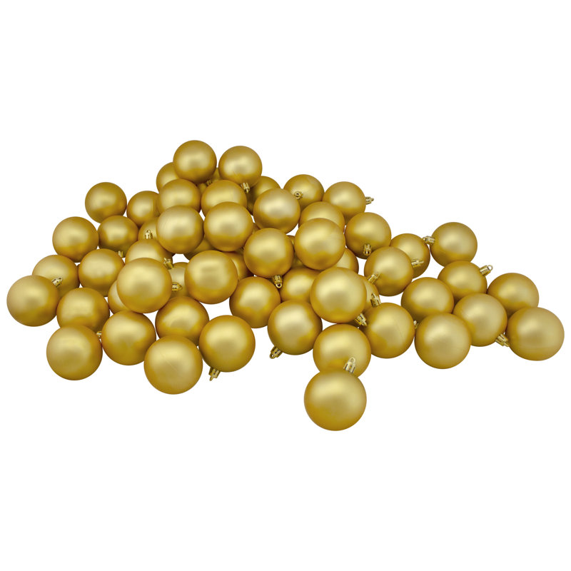 Ornements en forme de boule de Noël incassable dorée 60 carats 60 po 2,5 po (60 mm)
