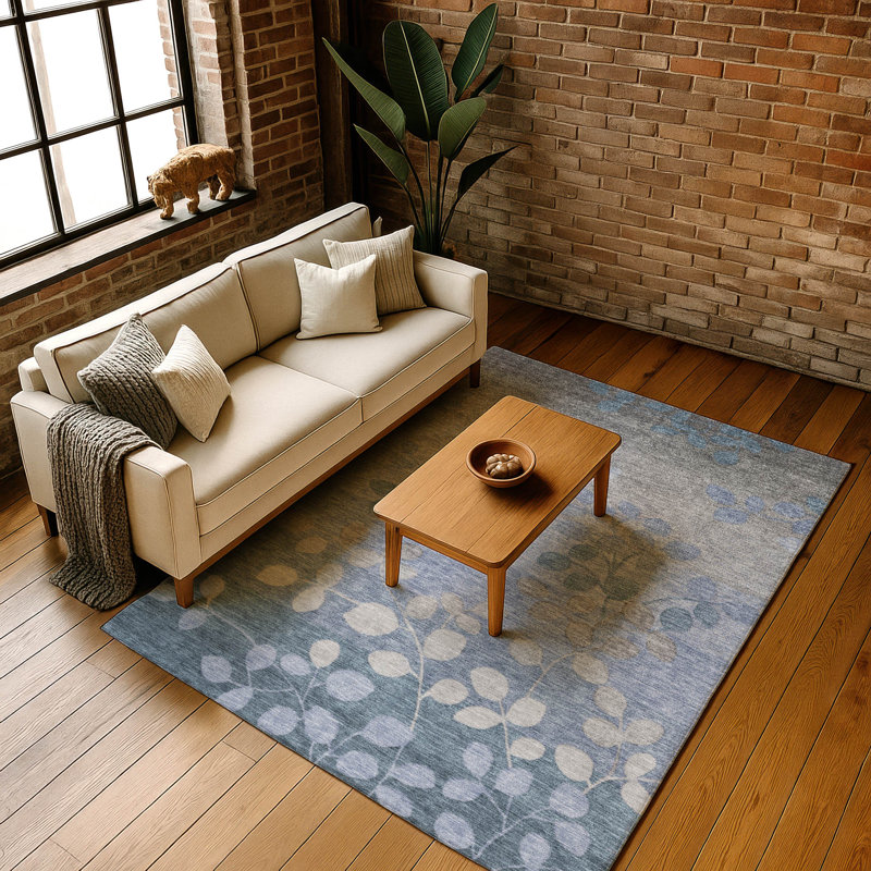 Premium Machine Washable Farolt AMF1900 Floral Rug, Rectangle 9' x 12'