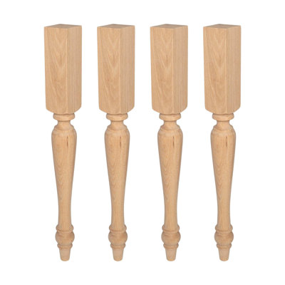 35-1/4in H x 3-1/2in Square Solid Wood Berenisse Island Leg, Pack of 4