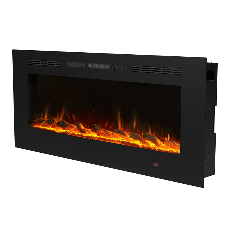 Electric Fireplace with Remote & Touch Screen Control, Electric Fireplace Mounted Recessed, 13 LED Color Flame Effect, 2 Heat Settings 750W/1500W, Timer, Overheat Protection
