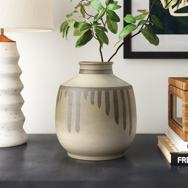 Terracotta Vase with 2-Tone Reactive Glaze