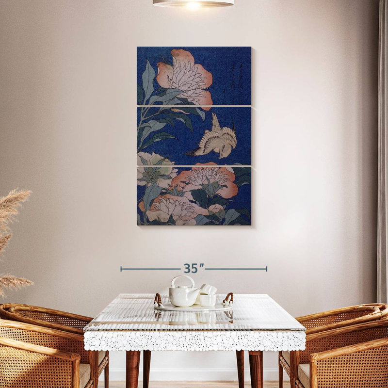 Brampt Peonies And Canary 1834, 45" H x 28" W