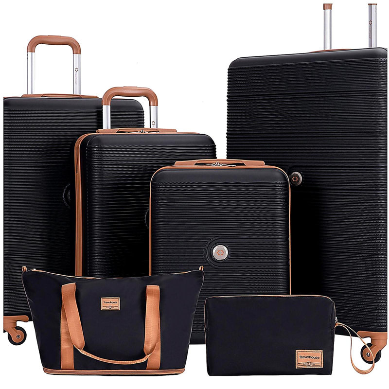 Ensemble 6 pièces de valises rigides Hardshell avec roulettes TSA Lock