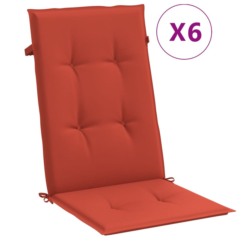 Latitude Run® Highback Chair Cushions 4 Pcs 47.2"X19.7"X2.8" Fabric, Red