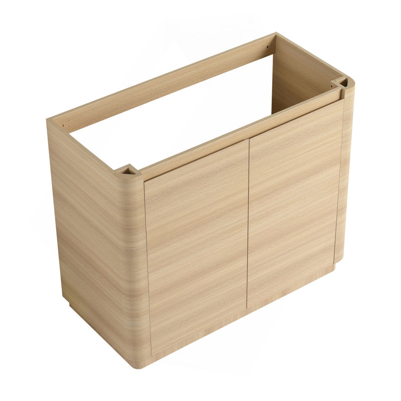 Meuble-lavabo sur pied 40 po et 2 portes à fermeture en douceur, emballage KD, contreplaqué (sans le lavabo)