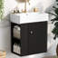 Meuble-lavabo flottant moderne de 21,6 po avec lavabo en céramique - parfait pour les petites salles de bain, rangement à gauche-126278457