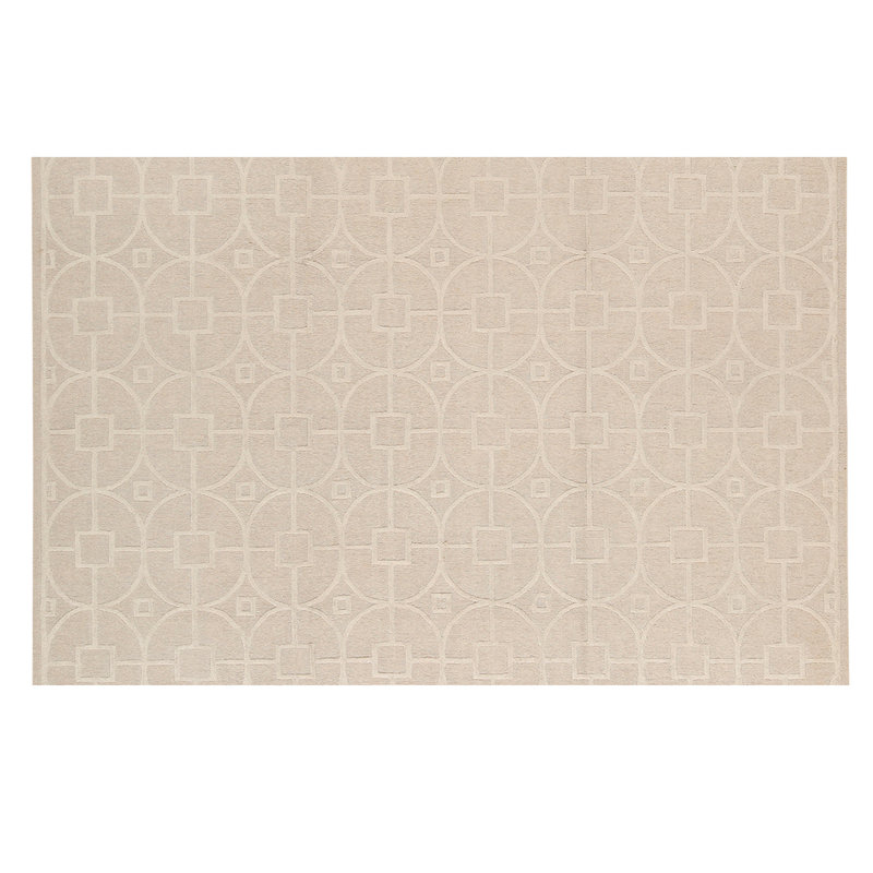 Tapis crème / rose de haute qualité noué à la main