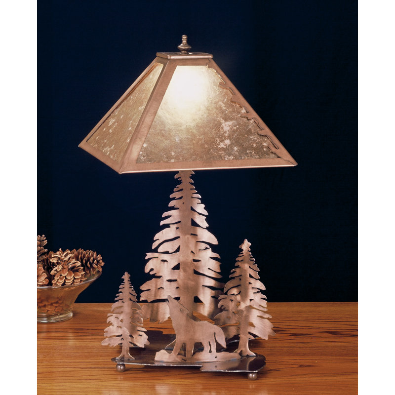 Lampe de table northwoods loup sur la lampe de table en vrac 21 po, Argent