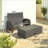 3-In-1 Convertible Design Reclining Sofa,Wicker Outdoor Daybed,Rattan Daybed