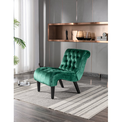 Chaise de salon / de loisir Javita de 22,83 po de largeur, fauteuil rembourré en tissu avec pieds en bois
