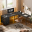 Bureau d'ordinateur en L 62,8 pouces avec prises de courant et tiroirs de rangement, bureau de jeu réversible pour bureau personnel-928036557-925016530