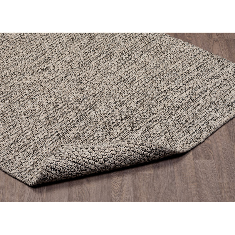 Tapis gris en laine tissé à la main Ralls, Rectangle 2 pi x 3 pi
