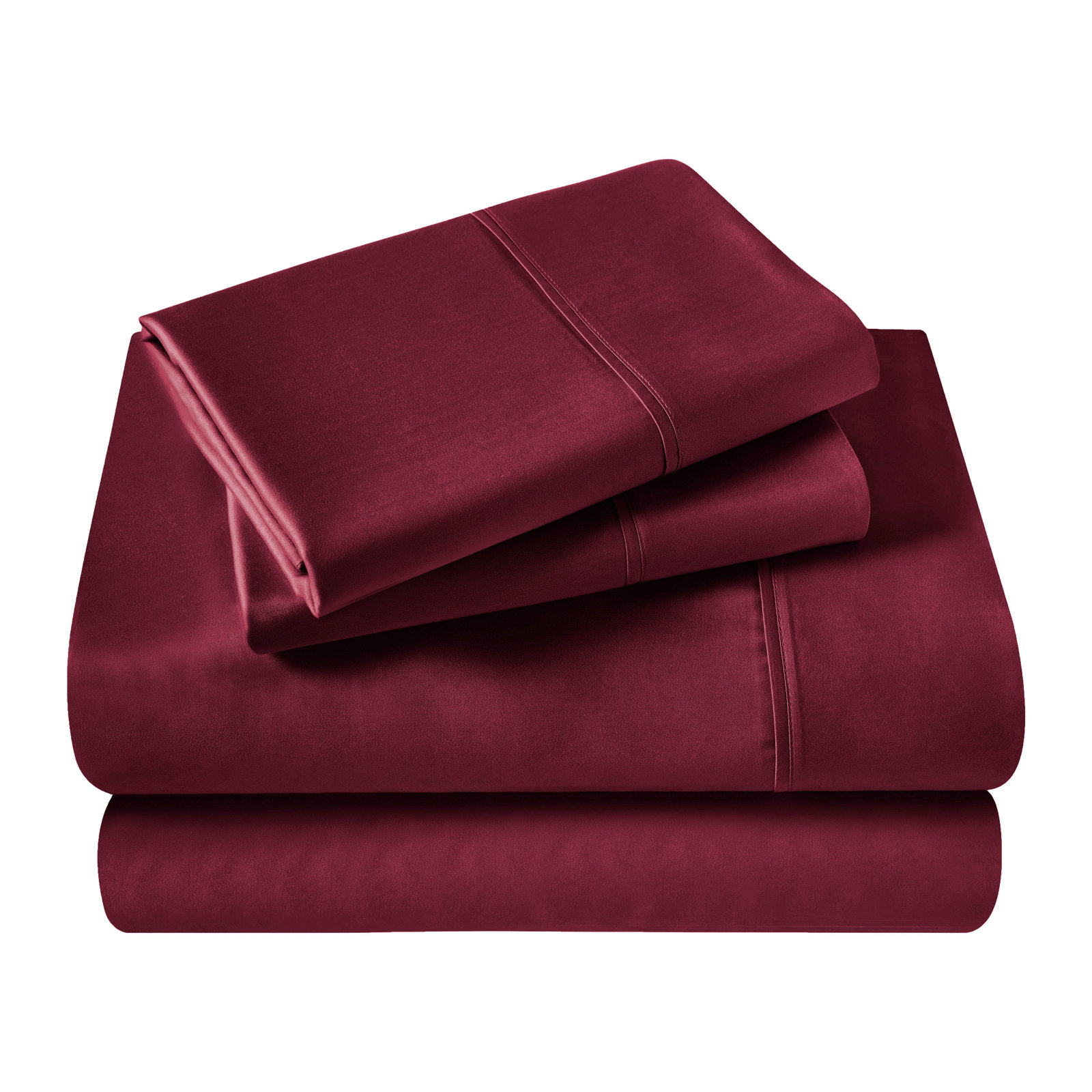 Cotton Sheet Set, Burgundy, Queen