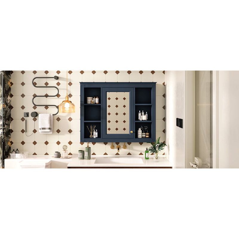 Armoire de rangement pour salle de bain 35 po x 27,5 po, Bleu