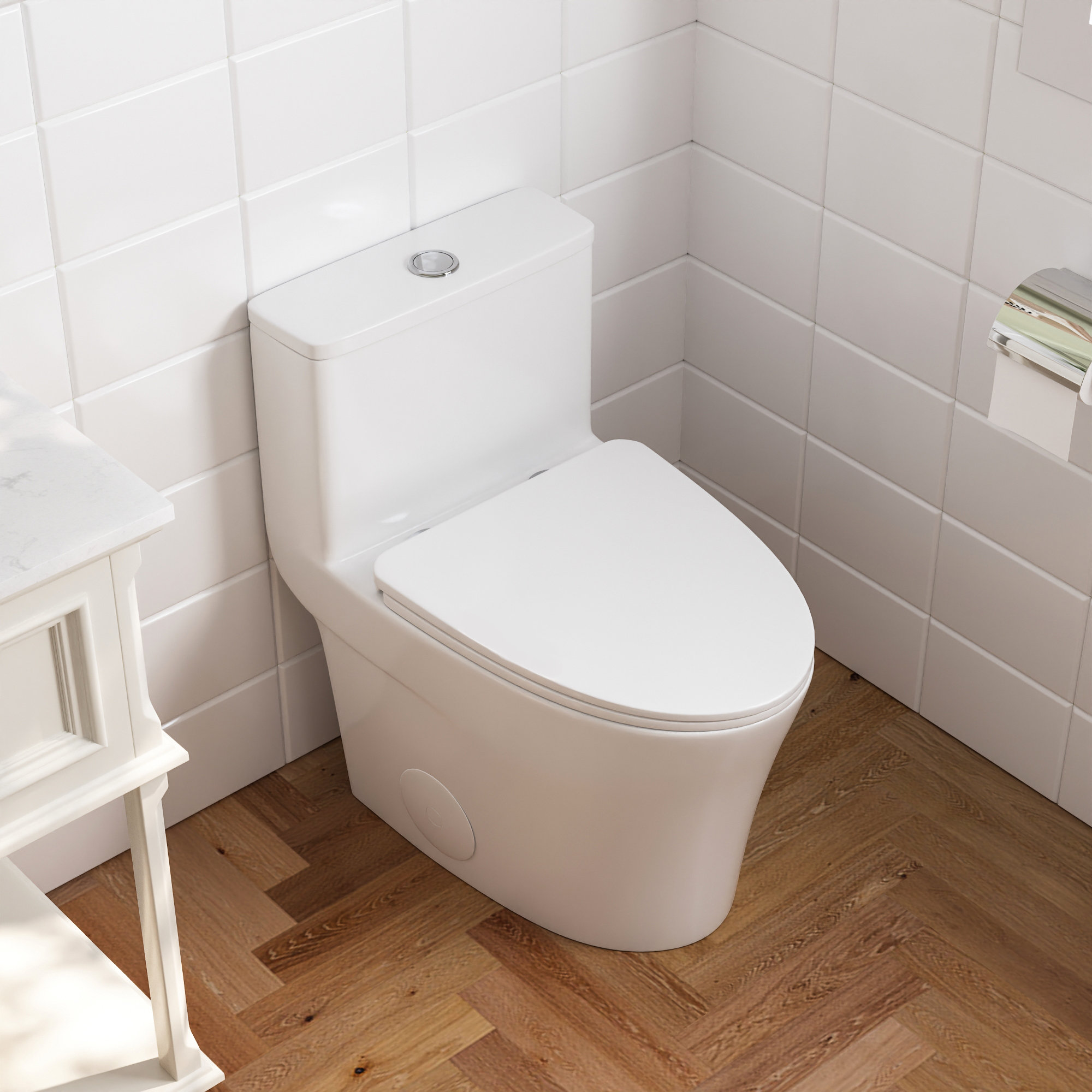 DeerValley Symmetry 1.28 GPF Elongated One-Piece Toilet (Seat Included) &  Reviews