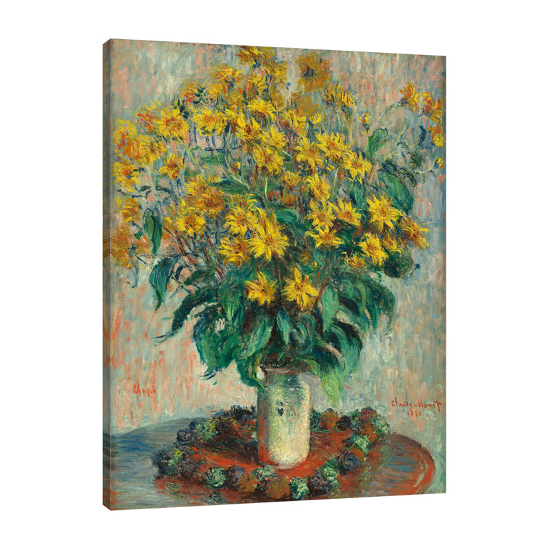 «Jerulsalen Artichoke Flowers» par Claude Monet, reproduction d'art sur toile tendue, H 32 po x l 24 po x P 1,5 po