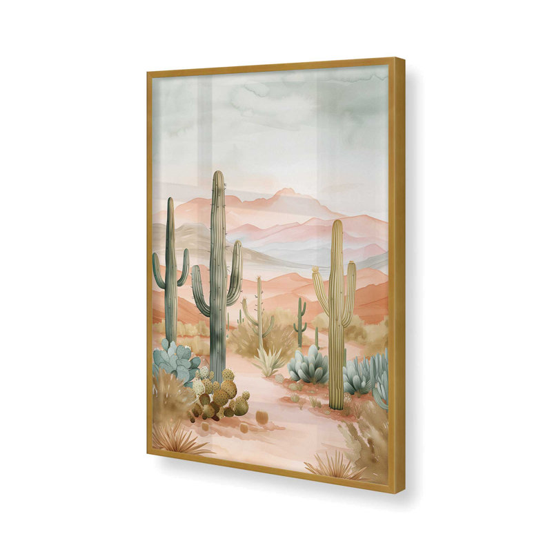 Cactus Waltz I, Cadre photo simple or poli, H 15,25 po x l 12,25 po