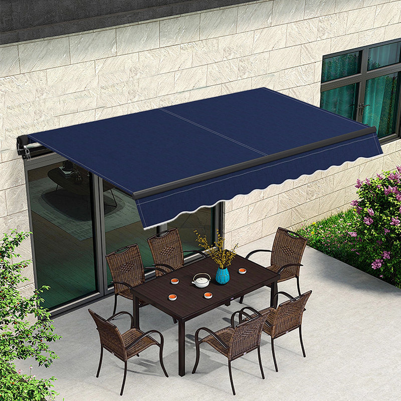 Auvent de terrasse rétractable en polyester l 97,25 po x P 59 po Engdash