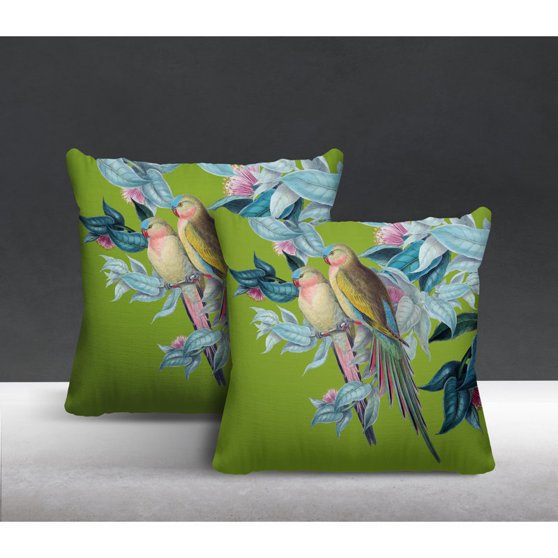 Housse et insert de coussin carré intérieur / extérieur Padmini, L 17 po x H 17 po, Chartreuse