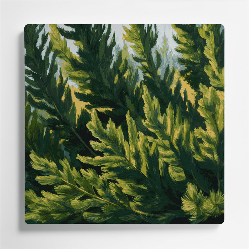 Art mural en métal Botanical Cedar Boughs, H 8 po x l 8 po