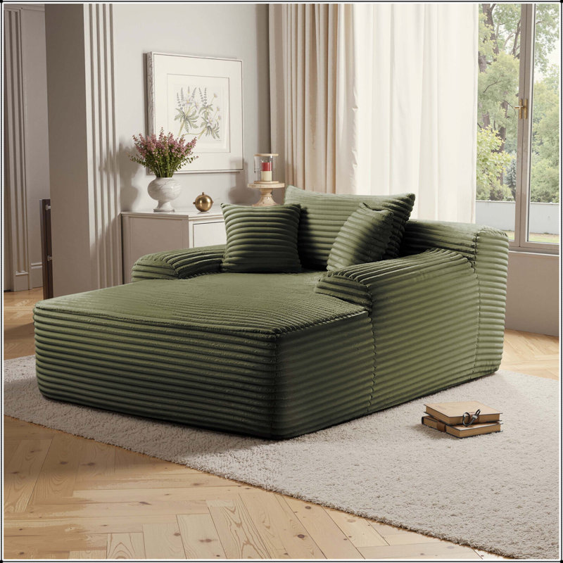 Méridienne convertible avec tissu moelleux et aucun assemblage requis, Vert
