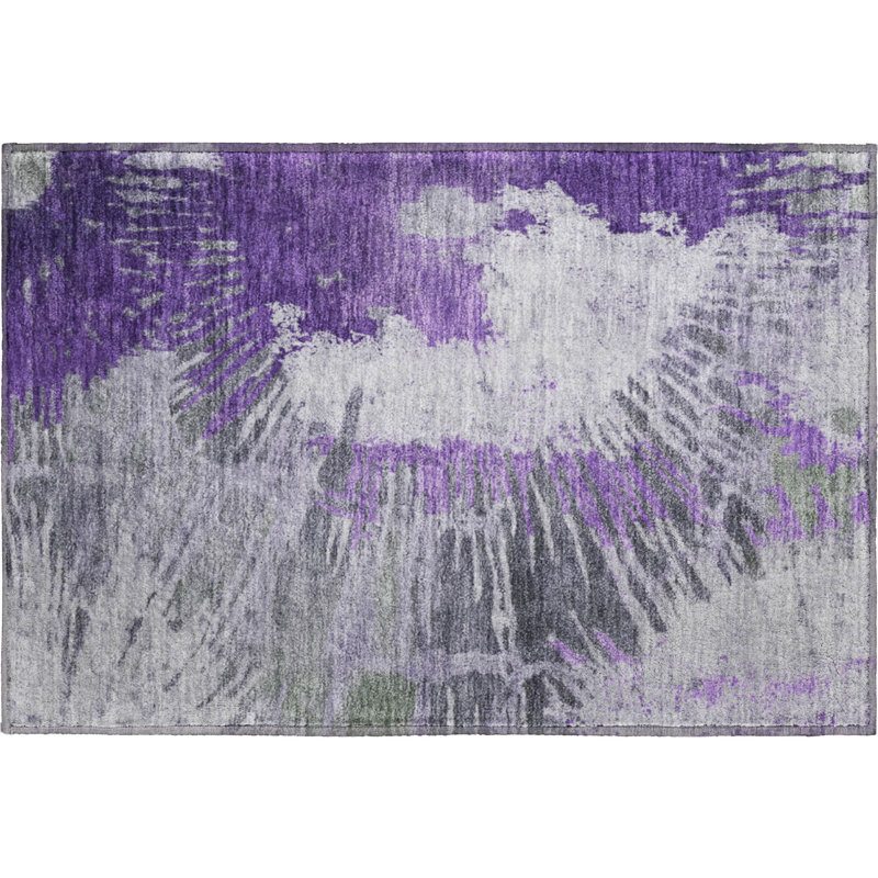 Premium Machine Washable Cerrito Purple Rug, Rectangle 1'8" x 2'6"