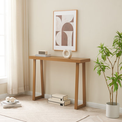 36 Inch Modern Wood Narrow Console Table for Entryway or Living Room, Slim Sofa Table for Hallway or Behind Couch - Honey Mustard