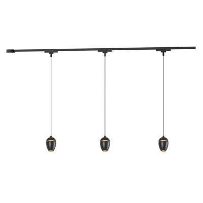 Eloa 3 Light Black dimmable 4000K LED Trilo Track Ceiling Kit