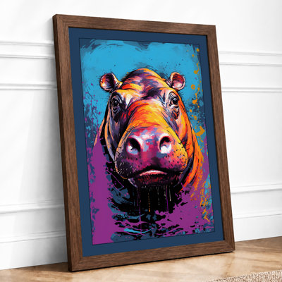 Neon Hippo Modern - Print