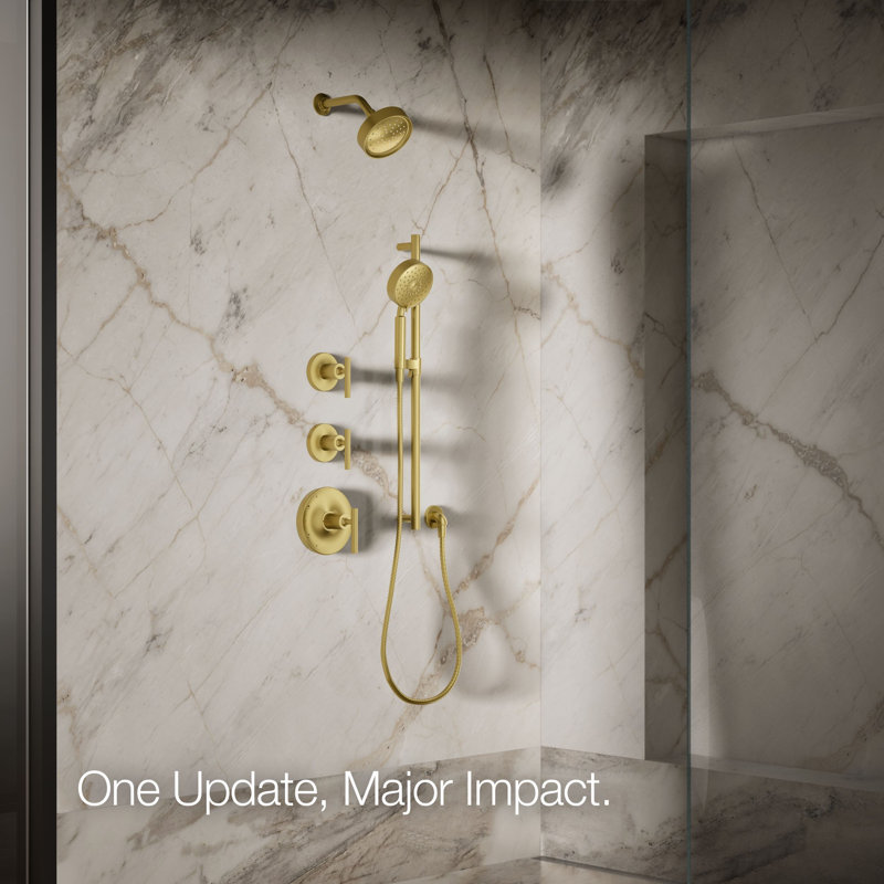 Purist 1.75 GPM Single-Function Showerhead with Katalyst Air-Induction Technology, Vibrant Brushed Moderne Brass