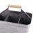 Benzara Rustic Galvanized Metal Caddy Basket with Mango Wood Handle, 11 x 7 x 9.5 Inch Organizer, Gray