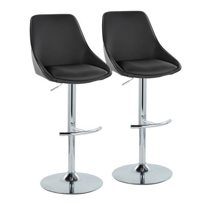 Diana Adjustable Barstool With Rounded T Footrest - Set Of 2