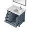 Meuble-lavabo de salle de bain 36 po X P 22 po D, dessus en quartz décalé à droite, ensemble de robinet et Miroirs-2143774607
