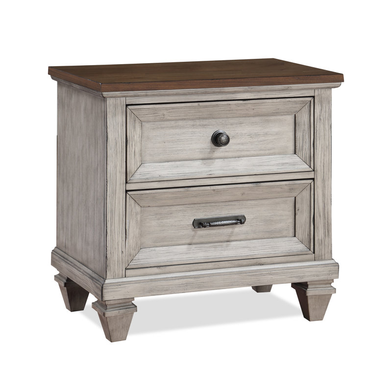 Eileen 2 - Drawer Solid Wood Nightstand in Creme