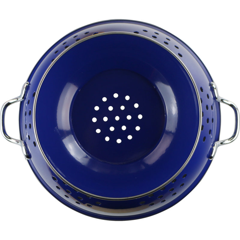 Prep & Savour Adame Steel Colander, Indigo, 7 QT