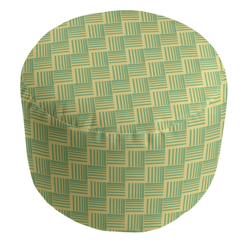 repose-pieds à rayures classic basketweave, Jaune / vert