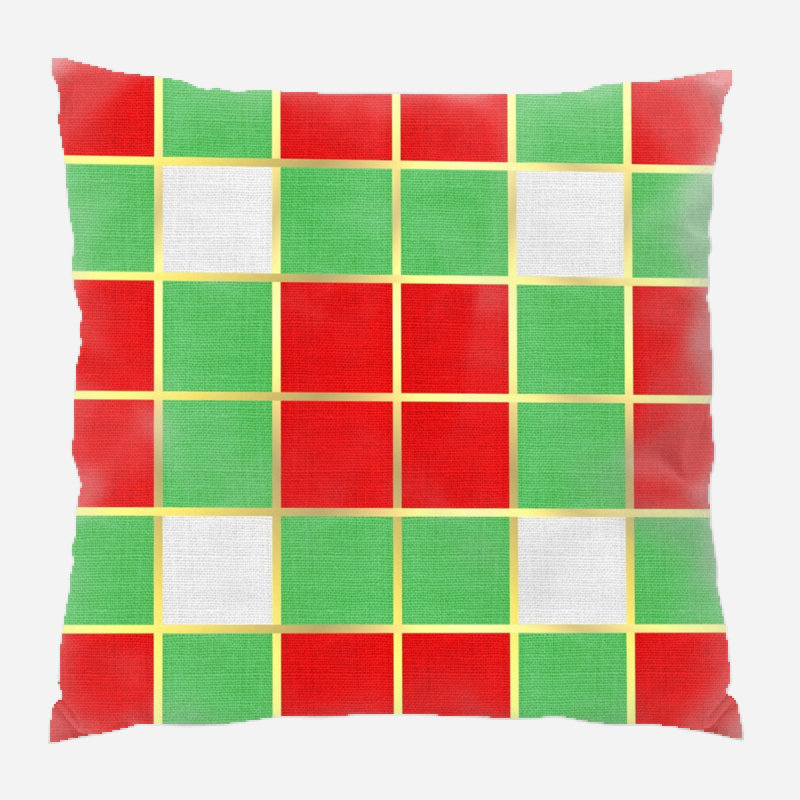 Christmas Geometric Microsuede Reversible Throw Pillow