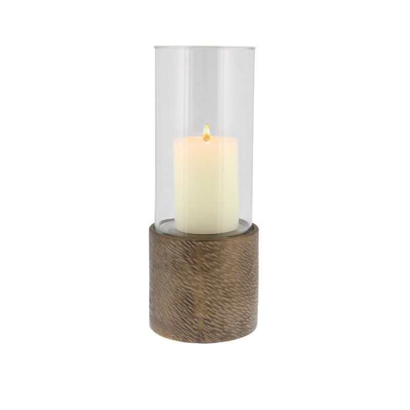Ouragan cylindrique contemporain en céramique, Brun