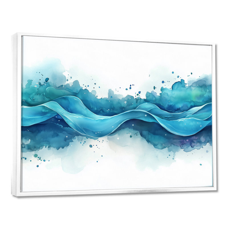 Caistor - Abstract Wall Art, Cadre flottant, H 16 po x l 32 po, Blanc