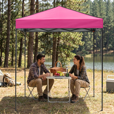 EAGLE PEAK 6 Ft. W x 4 Ft. D Steel Pop-Up Canopy, Outdoor Portable Instant Shelter Folding Canopy with Carry Bag