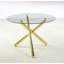 Table de salle à manger Golden avec pieds en métal et verre-484493617
