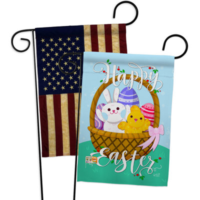 Double Sided 18.5'' H x 13'' W Polyester Easter Garden Flag