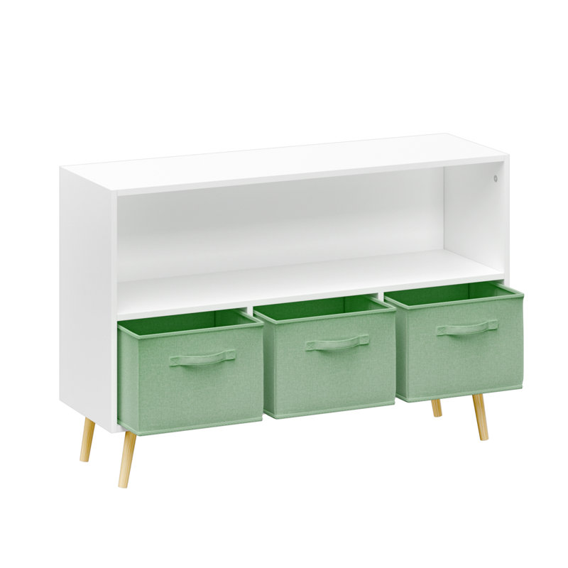 Bibliothèque pour enfants avec tiroirs en tissu pliables, présentoir à livres pour enfants, armoire de rangement pour jouets