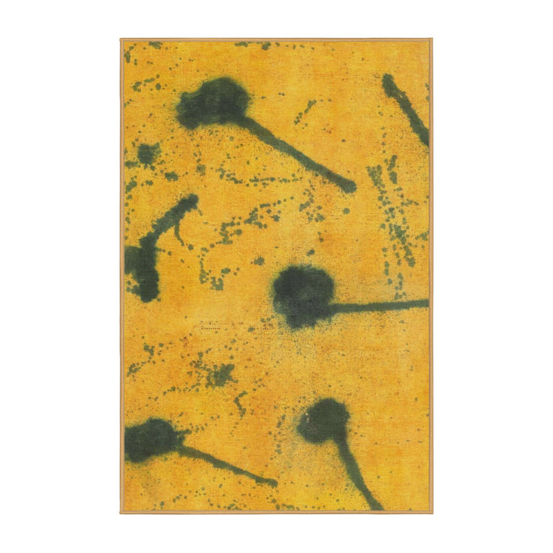 Tapis décoratif multicolore à motif abstrait, Rectangle 5 pi x 7 pi