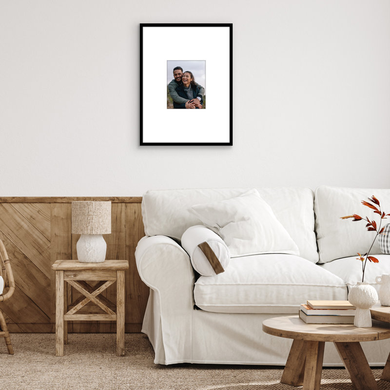Cadre photo Americanflat 18 x 24 - Utiliser comme cadre 8 x 10 avec passe-partout ou cadre 18 x 24 sans passe-partout - Cadre photo fin avec plexiglas - noir