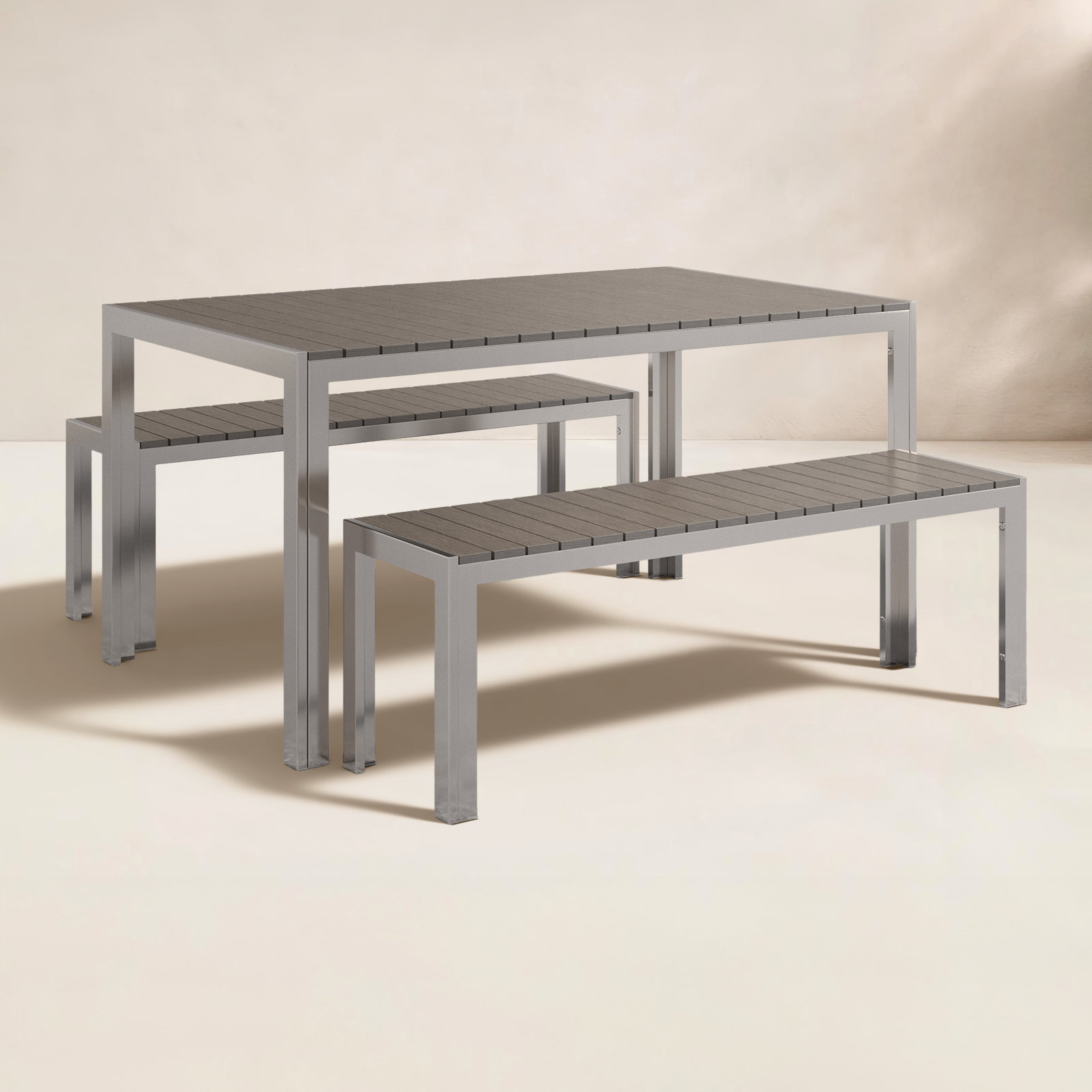 Joel 59" Patio Dining Set, Gray