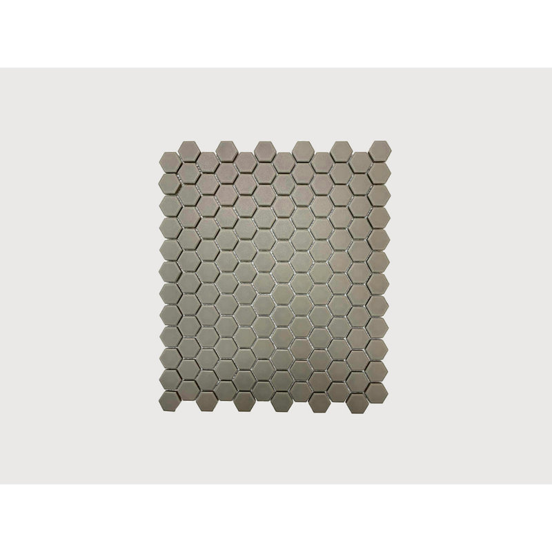 Metro Hex 1" Mosaic, Gray, Matte