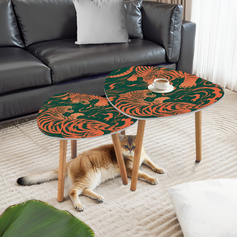 Ensemble de 2 tables basses gigognes Triangle